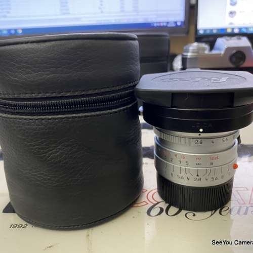 97-98% New Leica M 24mm f/2.8 ASPH Chrome Lens with Hood **RARE**