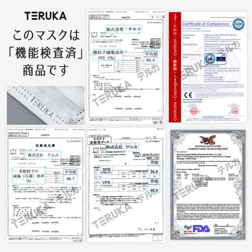 現貨! 日本直送 Teruka特快適口罩　(50枚入) | 獨立包裝 $155/盒