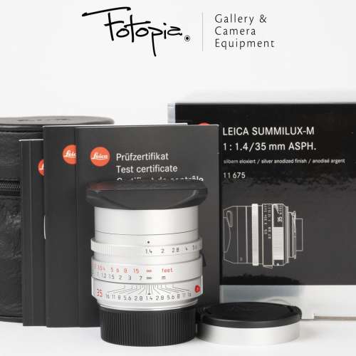 Leica Summilux-M 35mm F1.4 ASPH - Silver / 11675 / FLE, full packing