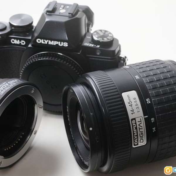Olympus Zuiko Digital 14-45mm f/3.5-5.6(一代)連43轉M43自動對焦AF電子轉換環，高...