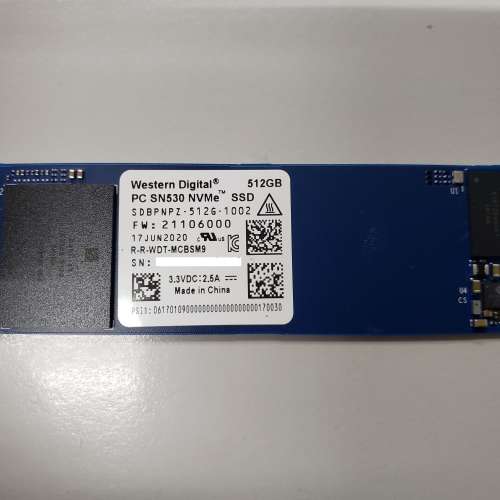 WD SN530 512GB SSD NVMe M.2