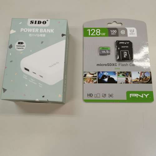 全新PNY128gb micro sdxc卡加全新SIDO充電寶