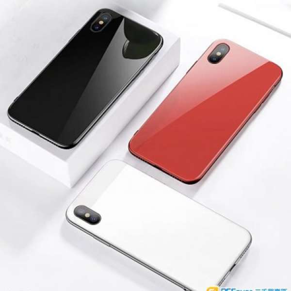 iPhone Case X/Xs 紅色三段式拆裝+電鍍邊玻璃殻！送全屏玻璃保護貼一張！