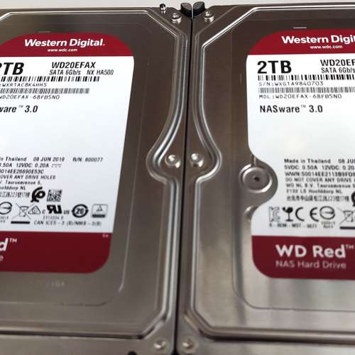全新 3.5" WD Red NAS Hard Drive 2TB (WD20EFAX) 兩隻