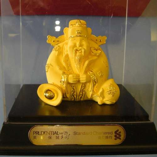 Standard Chartered Bank/Prodential渣打保誠限量金座枱擺設24k Gold Plate, 私人限...