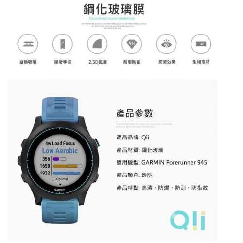 QII for Garmin/Suunto/Fitbit/Polar/Samsung/Ticwatch/Huawei/Casio 鋼化玻璃貼營...