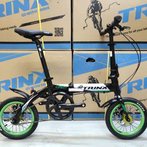 TRINX LIFE 1.1 單速 碟剎 14吋鋁車架折叠車 送前後蛙燈叮叮