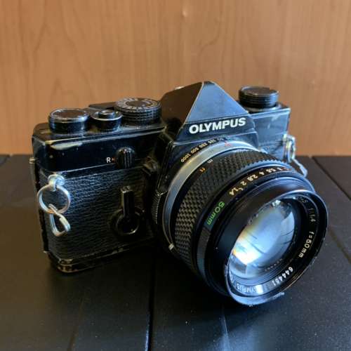 【有測光！送電池轉換，LR44可用】菲林相機 Olympus OM-1 OM1 少有黑機 + Auto-S 5...
