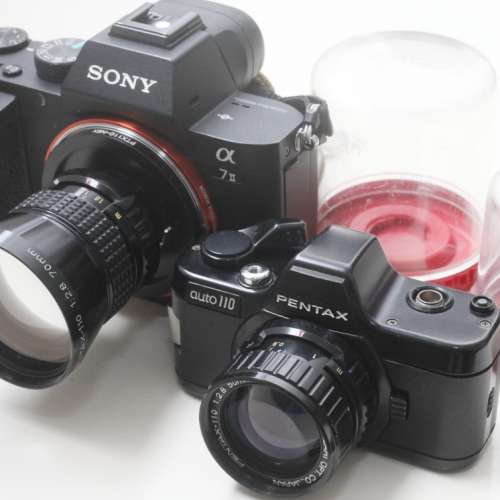 Pentax 110相机及鏡頭2支 銳利、發色清新、立体感强烈，質素極高 另類味道 氣氛似電...