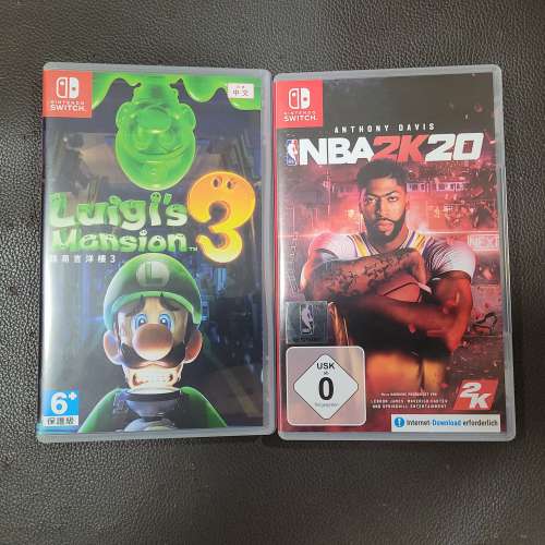 新淨少玩 switch Luigi's Mansion & NBA 2k20