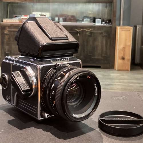 Hasselblad 203FE medium format film camera with film back and F 80mm f2.8 lens