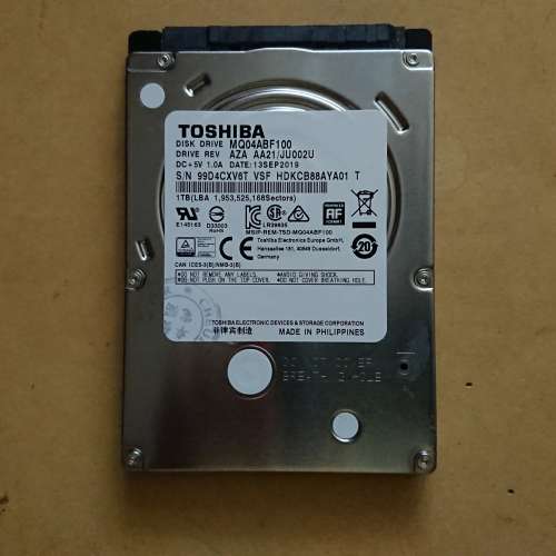 Toshiba 1TB SATA III 2.5" Harddisk