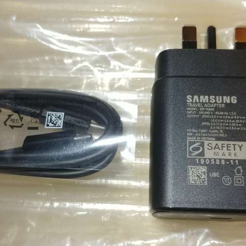Samsung Note10+ S20U S21U 45W TA845 Ultra fast Charger + Hi-Speed5A Type-C Cable