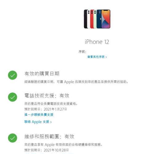 iPhone 12 256GB (Not Pro) 藍色 行貨 無花 有盒 有單 衛訊購買 保養到2021年10月28日