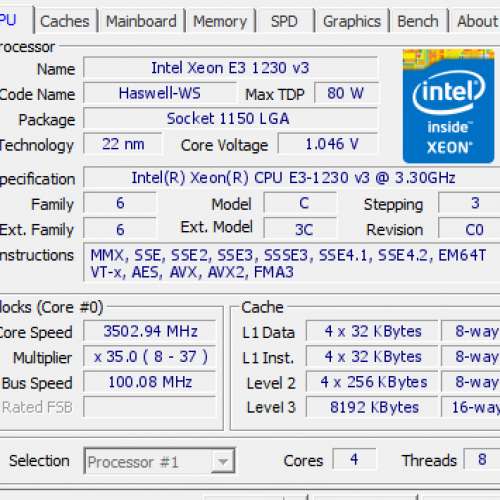 intel Xeon E3-1230 v3
