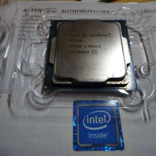 Intel® Celeron® 處理器 G3930 2.9GHz 原裝盒+風扇