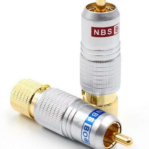免焊 帶鎖 24K鍍金 純銅 插頭 RCA connector 同軸頭 蓮花頭 信號線頭 音頻接線端子...