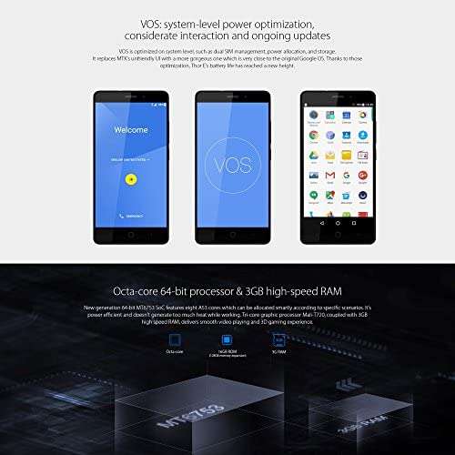 Vernee Thor E, 4G VOS Android 7.0 3 GB RAM + 16 GB ROM