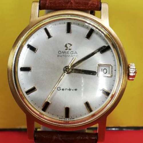 Vintage Omega (亞米茄) 18k Solid gold 皮帶腕錶.