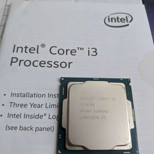 行貨有單有保 Intel® Core™ i3-8100 Processor not i5 i7 8400 8700k 9600k 9100...