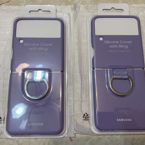 全新未開封 z flip 3 silicone cover with ring 紫色