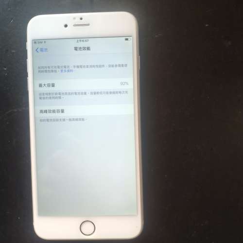 大容量95%銀色行貨 iphone 6 plus 128gb，電量達92%.后備機或比老人用一流。
