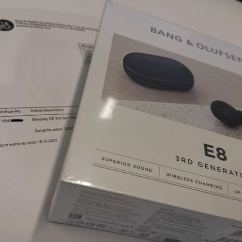 B&O Beoplay E8 3rd Gen 黑色 (香港行貨) (100%全新未開封)