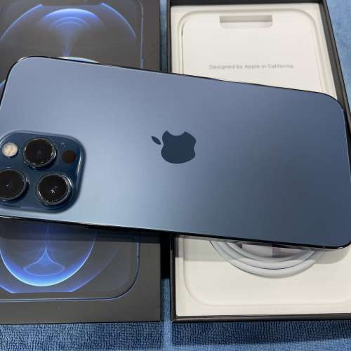 99%New iPhone 12 Pro Max 512GB 藍色 香港行貨 蘋果保養至2021年11月13日 全套有盒...