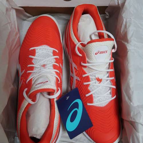 Brand New 全新 Asics Tennis Shoes Court FF Novak US size 10.5 男網球鞋 紅色 / ...