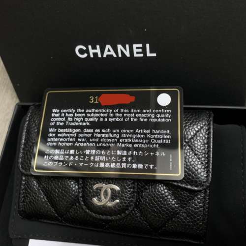 CHANEL Card Holder wallet 卡包 黑銀牛 荔枝皮 魚子醬 有正單 全新100%new
