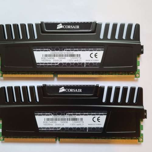 Corsair XMP DDR 3 1600 8gb 两條共16GB