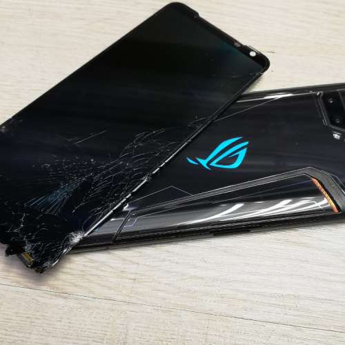 【現貨即場更換】ASUS ROG 3 爆mon換mon 爆mon ROG 5 黑屏冇顯示 爆後蓋 換後蓋 更...