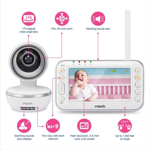 美國VTech嬰兒高清監視器，免佈線無需網絡，功能強