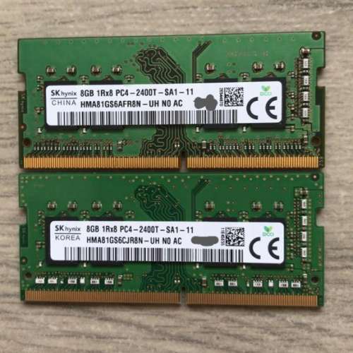 SK Hynix / Kingston DDR4 8GB PC-2400T-SA1-11 Notebook Ram (8GB, 雙面)