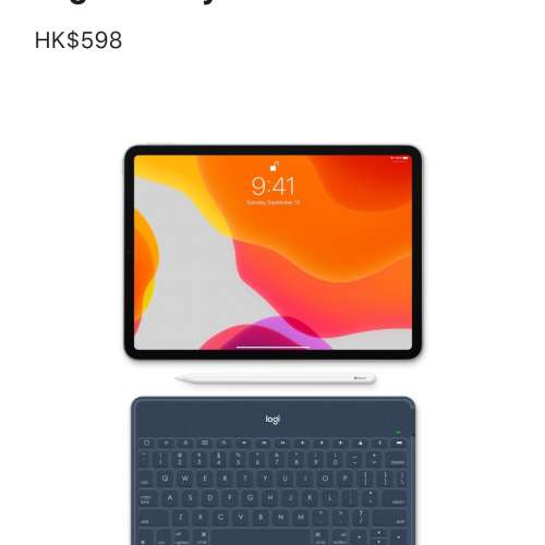 Logi Keys to go Bluetooth Keyboard Blue 藍色藍牙鍵盤 (不包iPad及Apple Pencil)