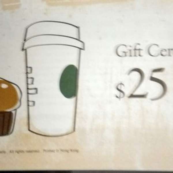 出讓$450面值Starbucks Gift Certificate