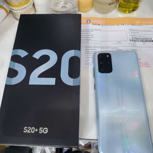 Samsung S20+5G 行機128gb粉藍色99.9新近完美冇花