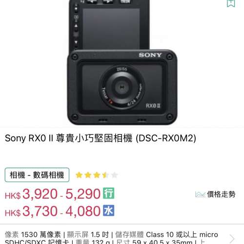 99.99新 Sony RX-0 mark ii 迷你運動相機 2電