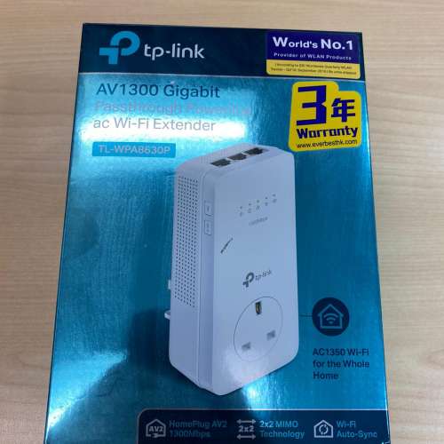 TP-Link AV1300 Gigabit Passthrough Powerline ac WiFi Extender (TL-WPA8630P)