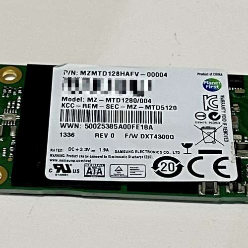 Samsung MZ-MTD1280/004 SSD mSATA 128GB