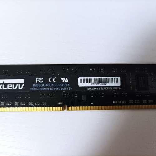 KLEVV PC3-12800 DDR3-1600 RAM 8GB x 1