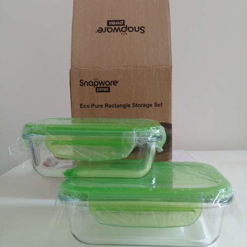 美國康寧餐具旗下品牌 Snapware Pyrex 玻璃食物盒 2 個 (655ml & 345ml)