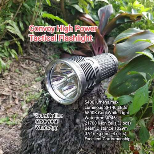 Convoy Flashlight 3X21A(SFT40 LEDs) Li-ion cells inc. USB-C Rechargeable