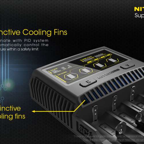 NITECORE SC4 高速智能電池充電器 18650/Li-ion/IMR 最大總充電電流可達6A