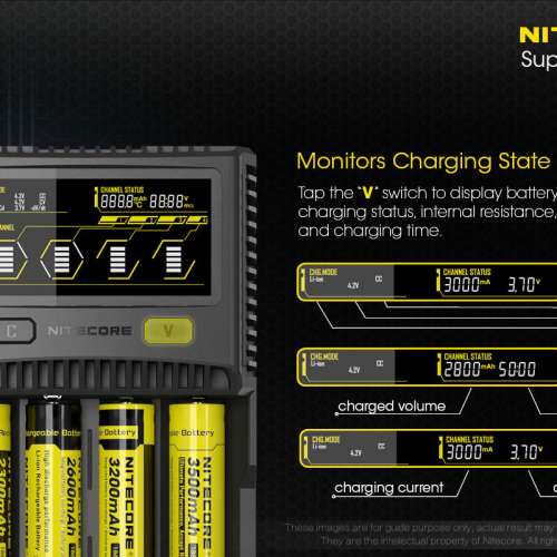 NITECORE SC4 高速智能電池充電器 18650/Li-ion/IMR 最大總充電電流可達6A