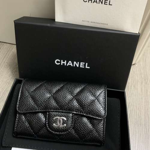 CHANEL Card Holder wallet 卡包 黑銀牛 荔枝皮 魚子醬 有正單 全新100%new