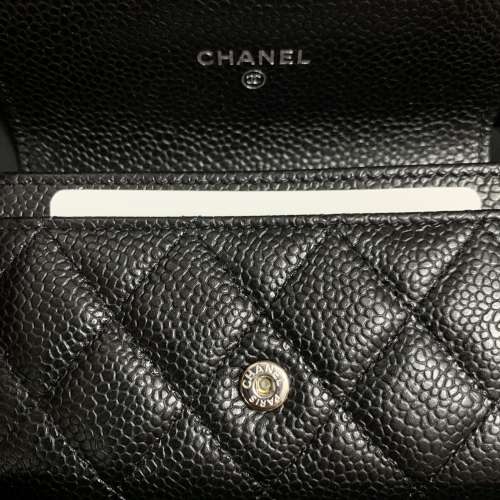 CHANEL Card Holder wallet 卡包 黑銀牛 荔枝皮 魚子醬 有正單 全新100%new