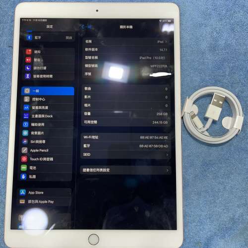99%New iPad Pro 10.5吋 Wi Fi版 256GB 玫瑰金色 香港行貨 有充電線 打機睇戲首選超...