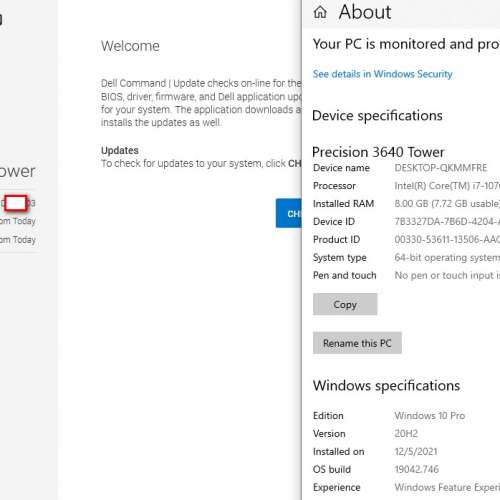 DELL Precision 3640 Tower + RTX 3080 (Non LHR)