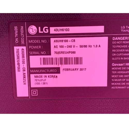 43吋 4K SMART TV LG43UH6100 WIFI 電視